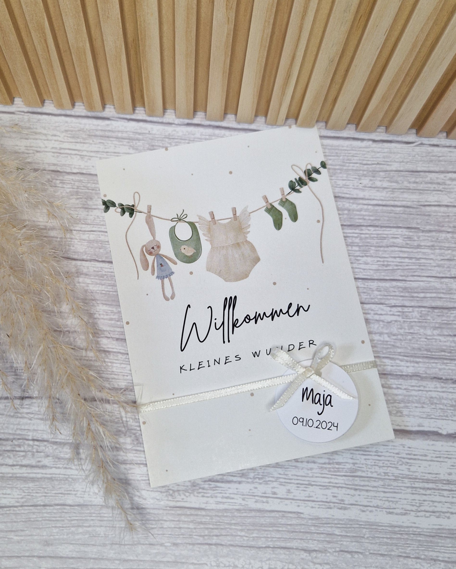 Postkarte „Willkommen kleines Wunder“ – personalisierbar