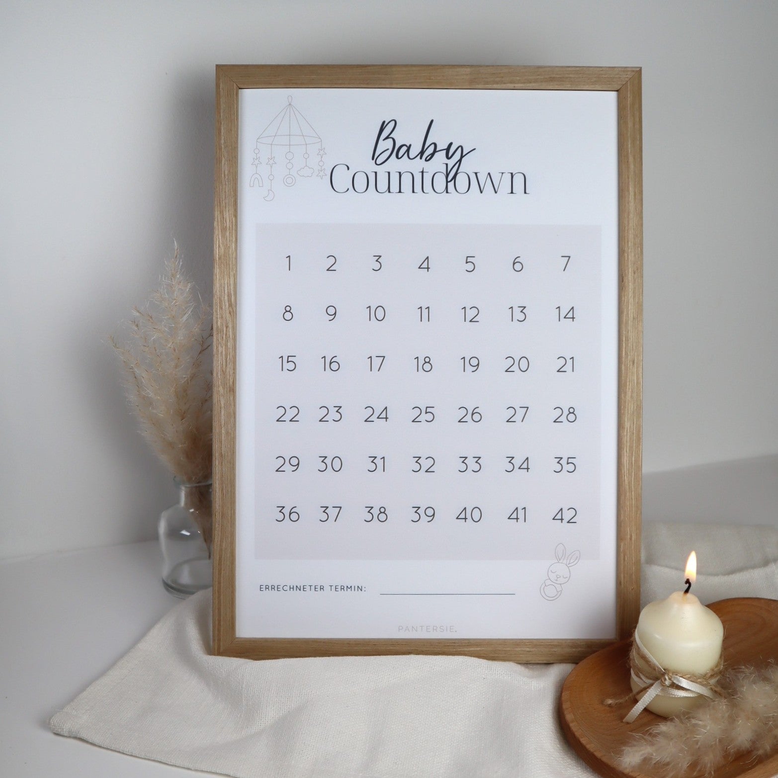 Baby Countdown Poster | Schwangerschaftskalender zum Abhaken | A4 Download