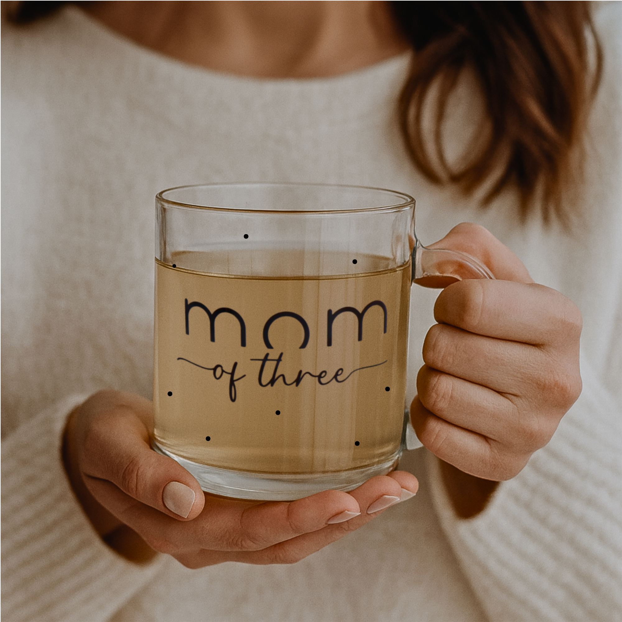 Glastasse Mom of personalisierbar – stilvolle Mama-Tasse mit Wunschtext | Geschenkidee für Mamas
