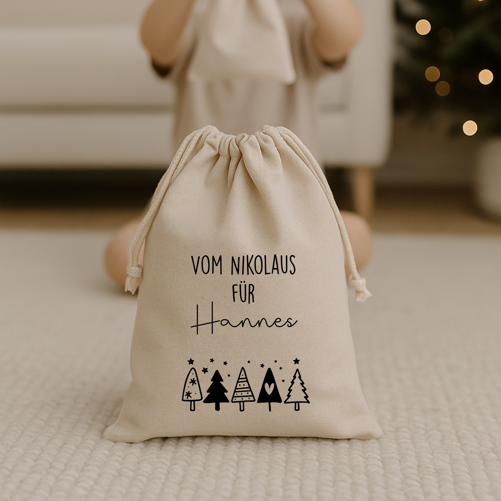 Nikolaus-Säckchen personalisiert mit 6 Motiven zur Auswahl