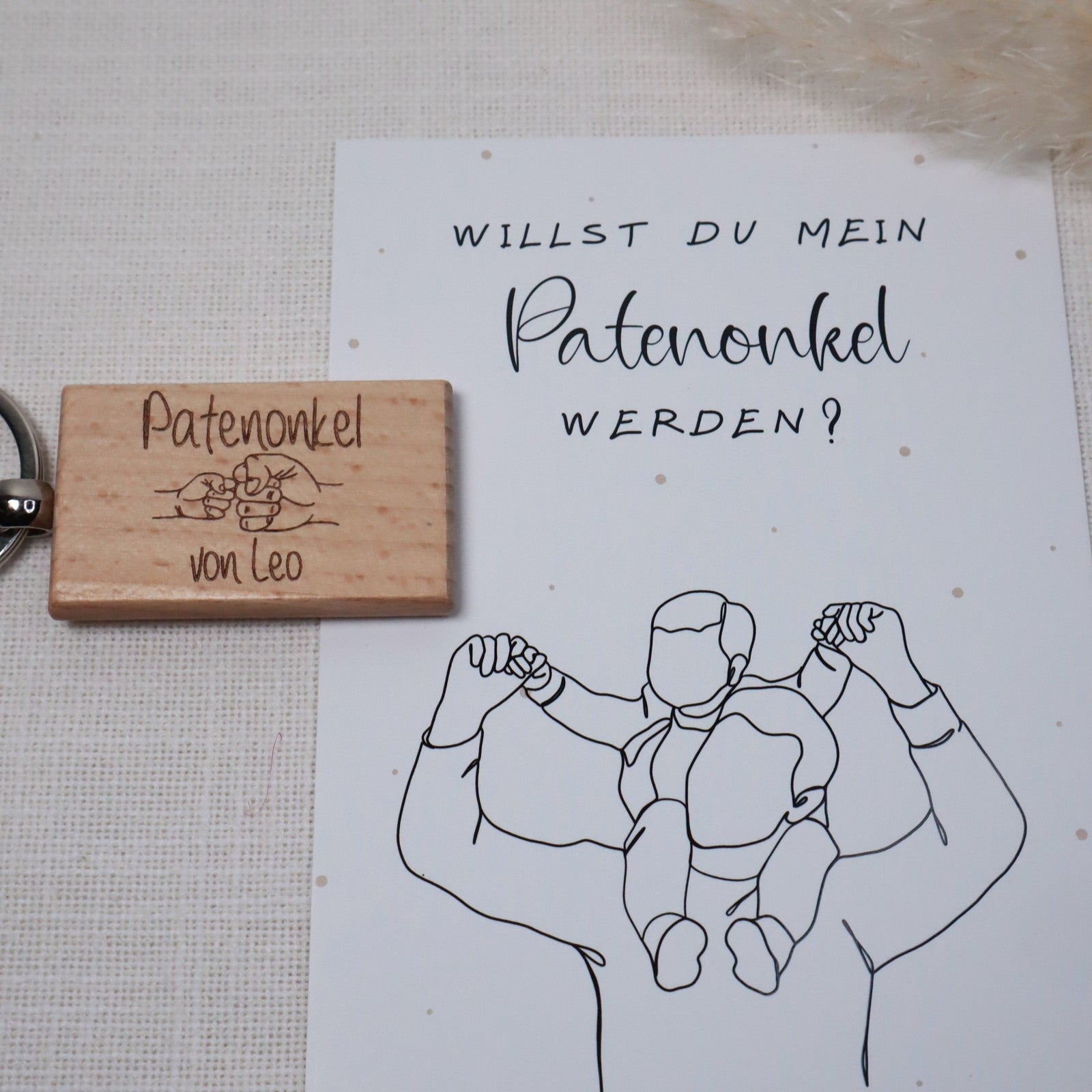 Geschenkbox Patenonkel - mit Schlüsselanhänger - Willst du mein Patenonkel werden