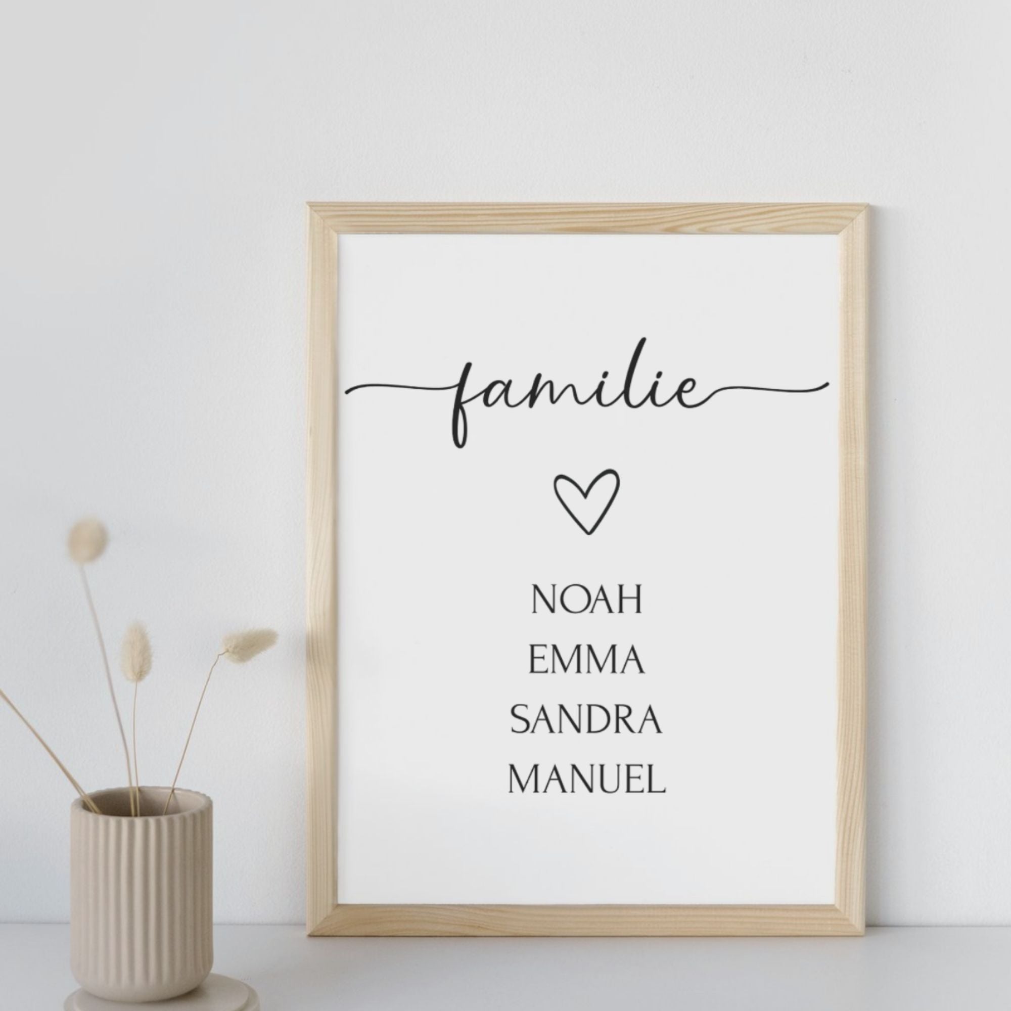 Personalisiertes Familienposter – Poster Namen Familie (DIN A4) | Wandbild Geschenk für Zuhause