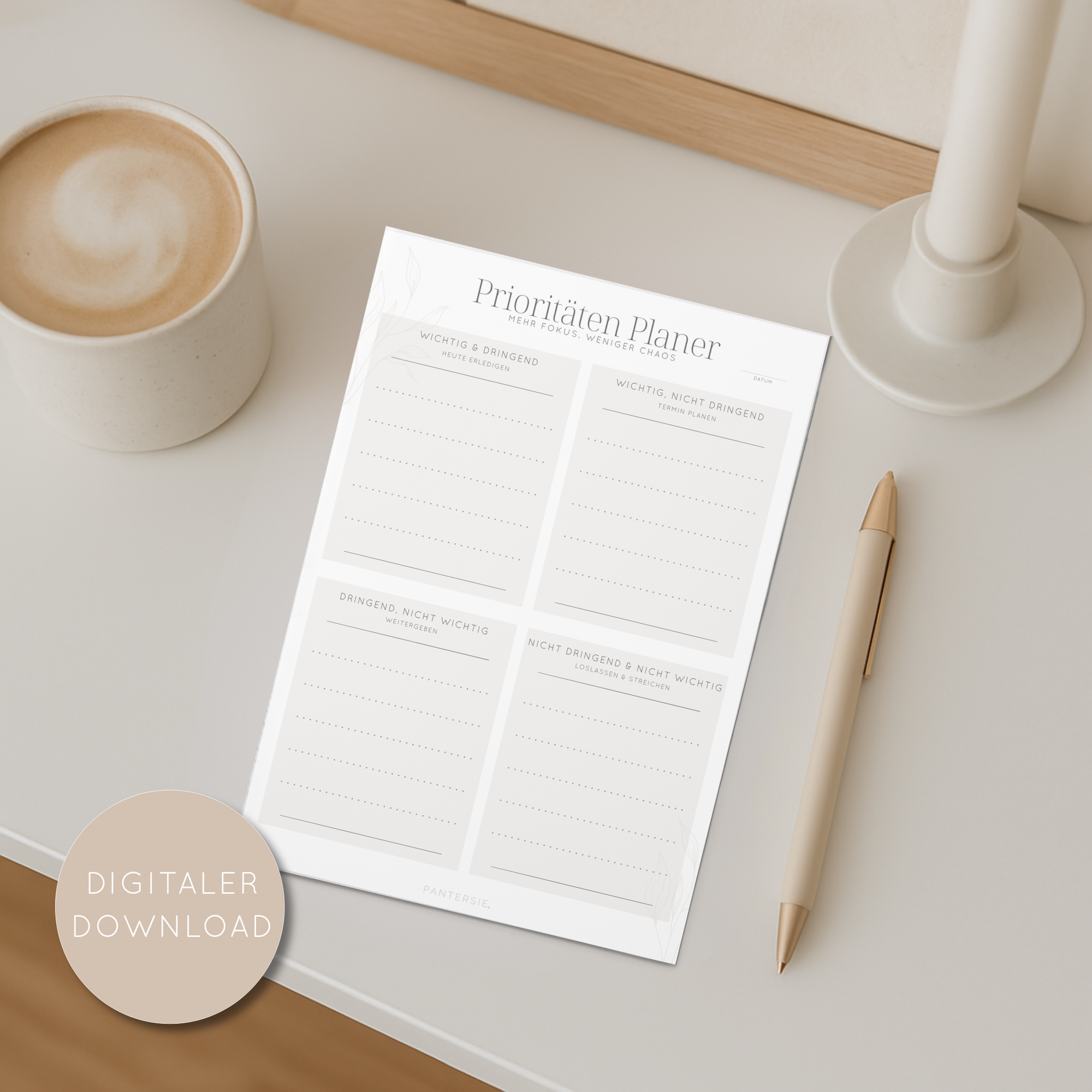 Prioritäten-Planer zum Ausdrucken – mit Ausfüllhilfe | Sofortdownload A4 & A5