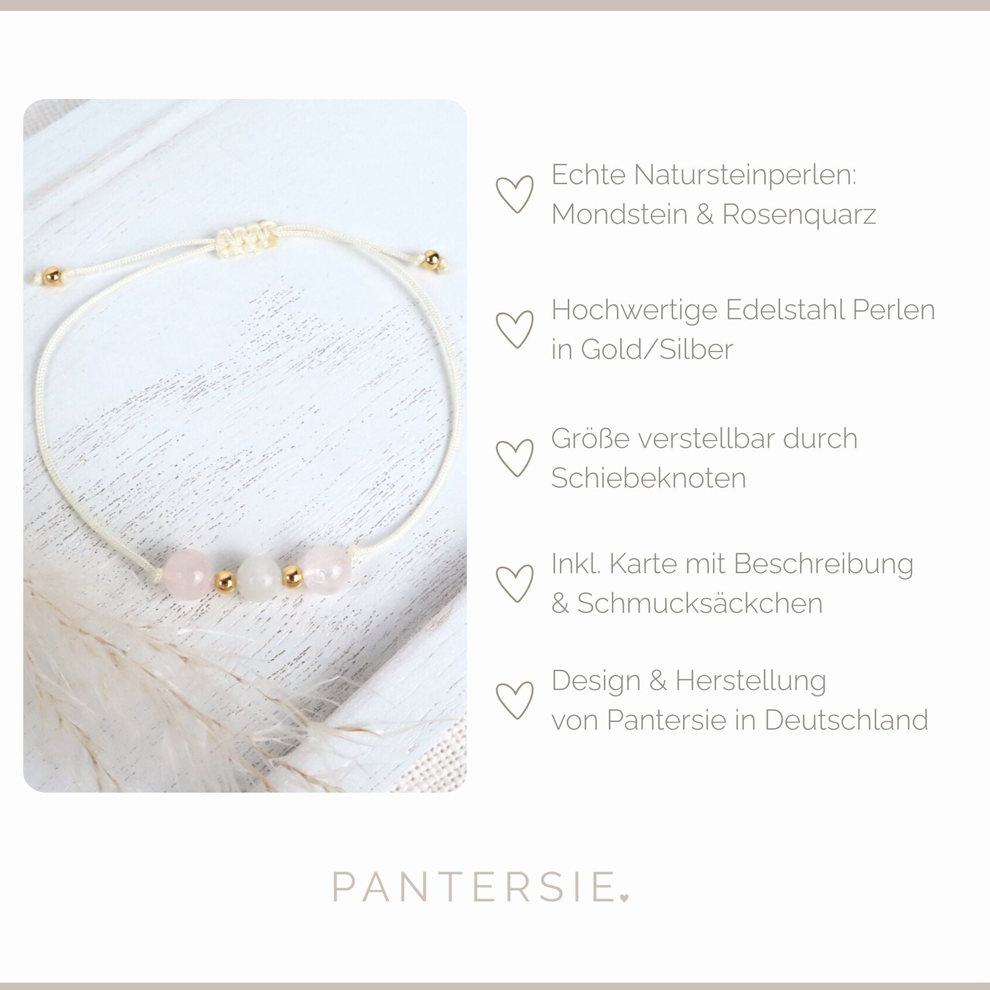 Natursteinarmband „Mama werden - Mama sein“ | Für frischgebackene Mamas