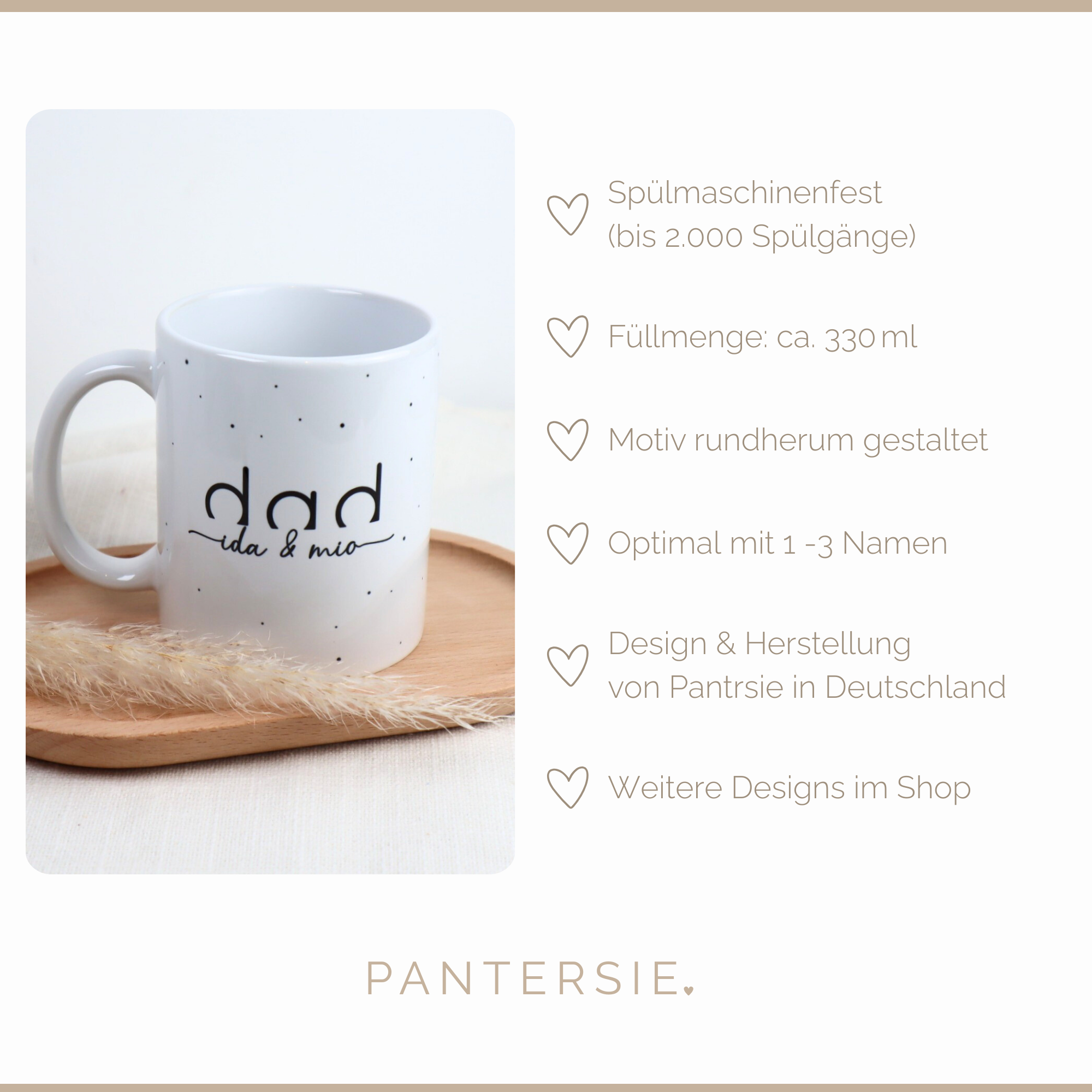 Tasse DAD mit Wunschnamen – personalisierbar