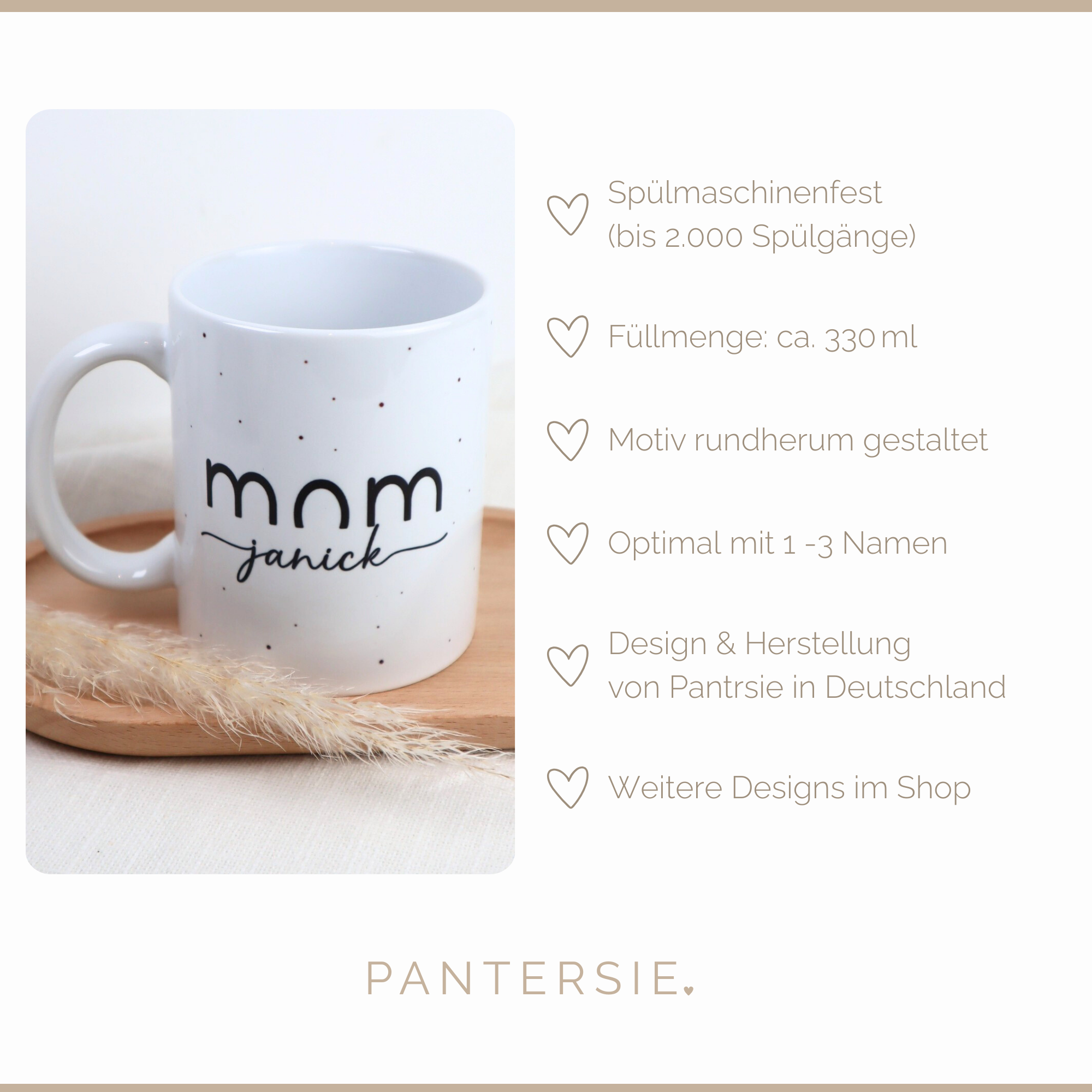 Tasse MOM mit Wunschnamen – personalisierbar