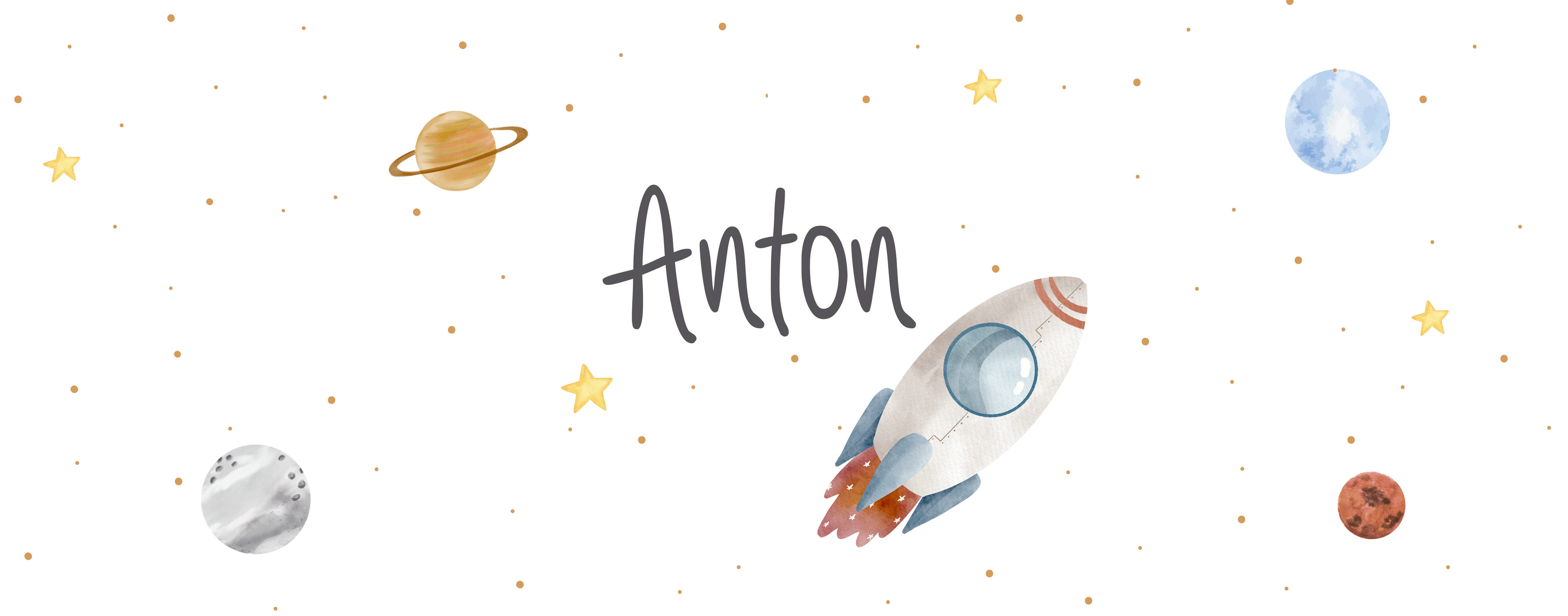 Spardose Weltraum – personalisiert mit Namen, Weltraum-Motiv für Kinder