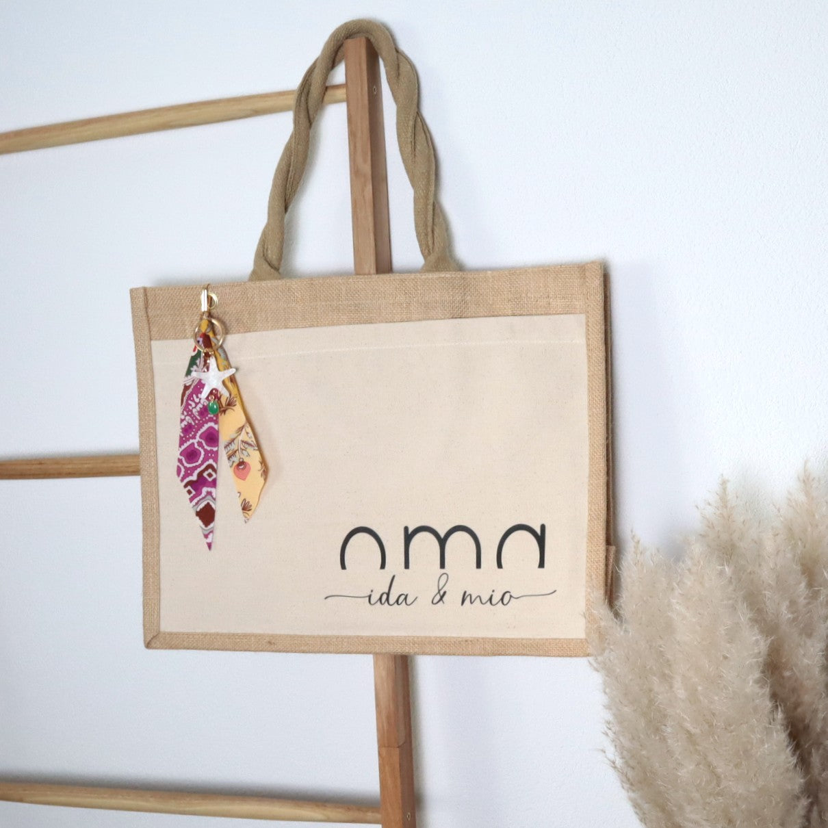Jutetasche „Oma & Enkelkinder“ – personalisiert mit Namen | Geschenkidee für die beste Oma