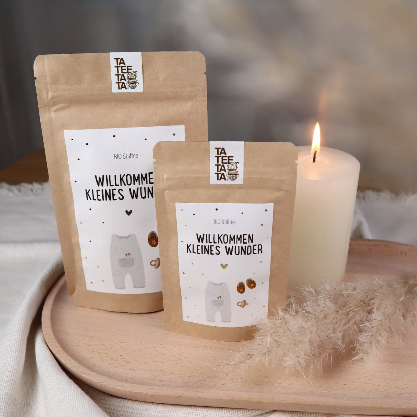 BIO Stilltee „Willkommen, kleines Wunder“ Kräutermischung | Geschenk zur Geburt für Mama