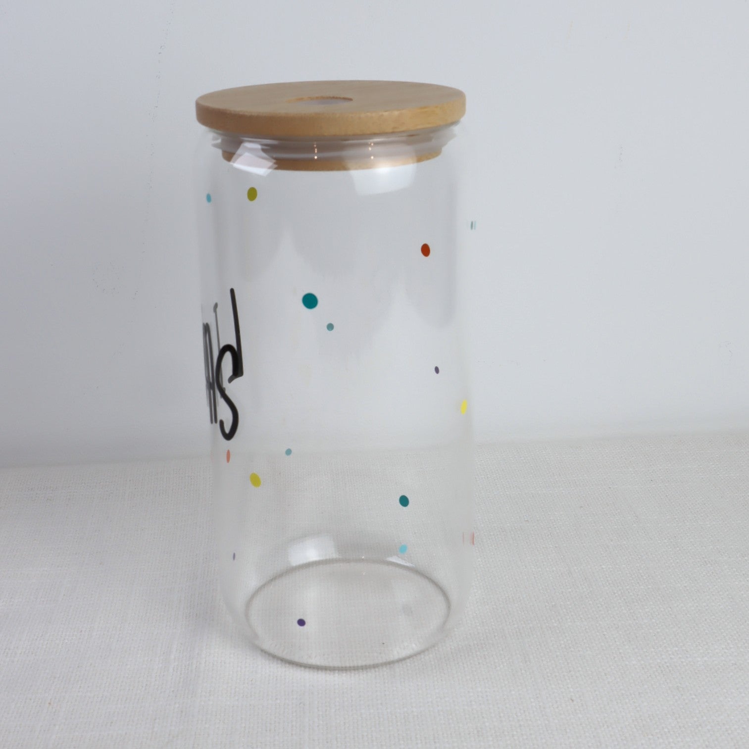 Kinder-Trinkglas mit Name – Konfetti-Design | personalisiert