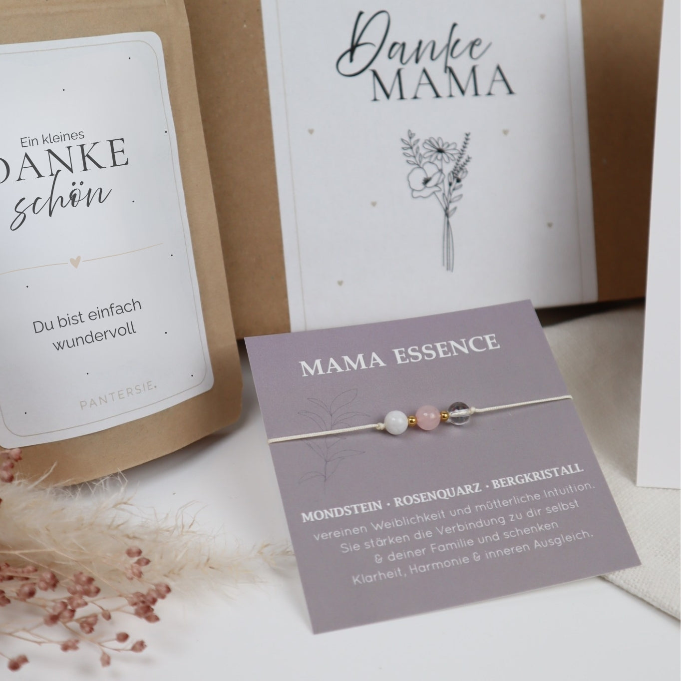 Mama Geschenkbox "Danke Mama" | Kleine Box mit Tee & Armband