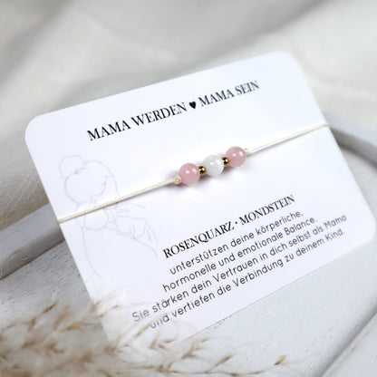 Natursteinarmband „Mama werden - Mama sein“ | Für frischgebackene Mamas