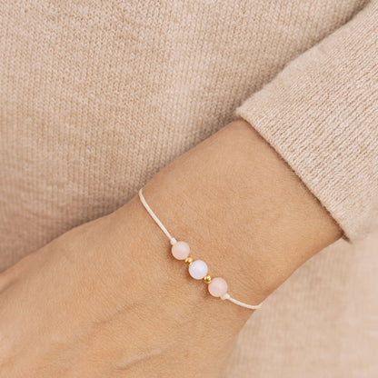 Natursteinarmband „Mutterschaft &amp; Stillzeit“ – mit Mondstein &amp; Rosenquarz