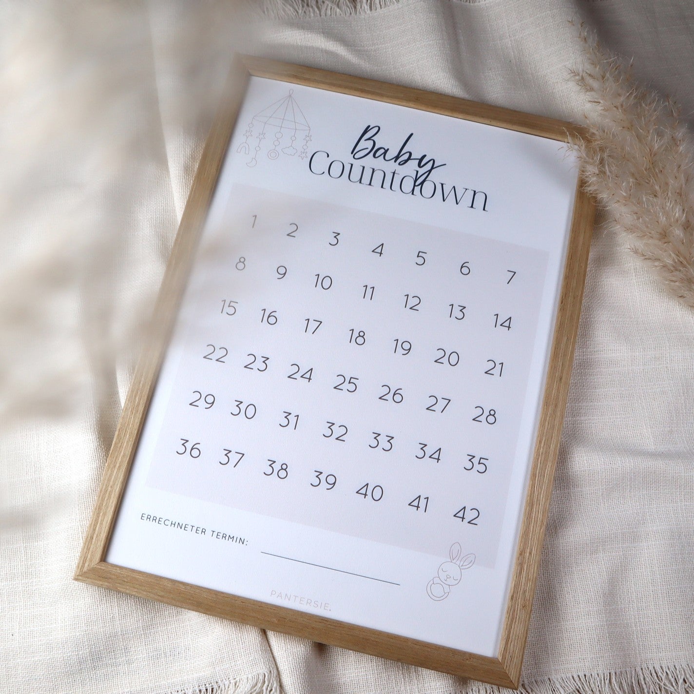 Baby Countdown Poster | Schwangerschaftskalender zum Abhaken | A4 Download