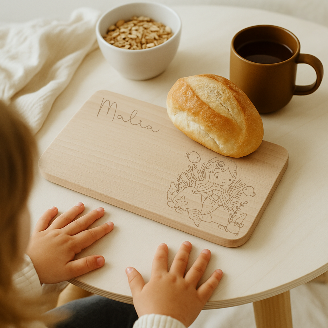 Frühstücksbrettchen Meerjungfrau – personalisierbar mit Name