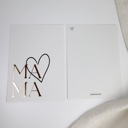 Mama-Karte mit Goldveredelung | Hochwertige Postkarte für Mamas