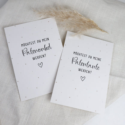Postkarte Patenfrage – Möchtest du meine Patentante / mein Patenonkel werden?