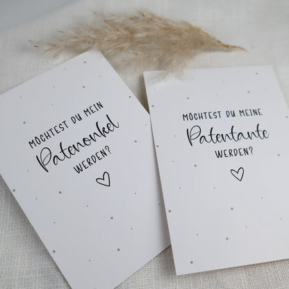 Postkarte Patenfrage – Möchtest du meine Patentante / mein Patenonkel werden?