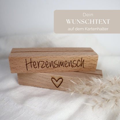 Affirmationskarten für Mamas mit personalisierbarem Kartenhalter | 20 positive Karten im A6-Format