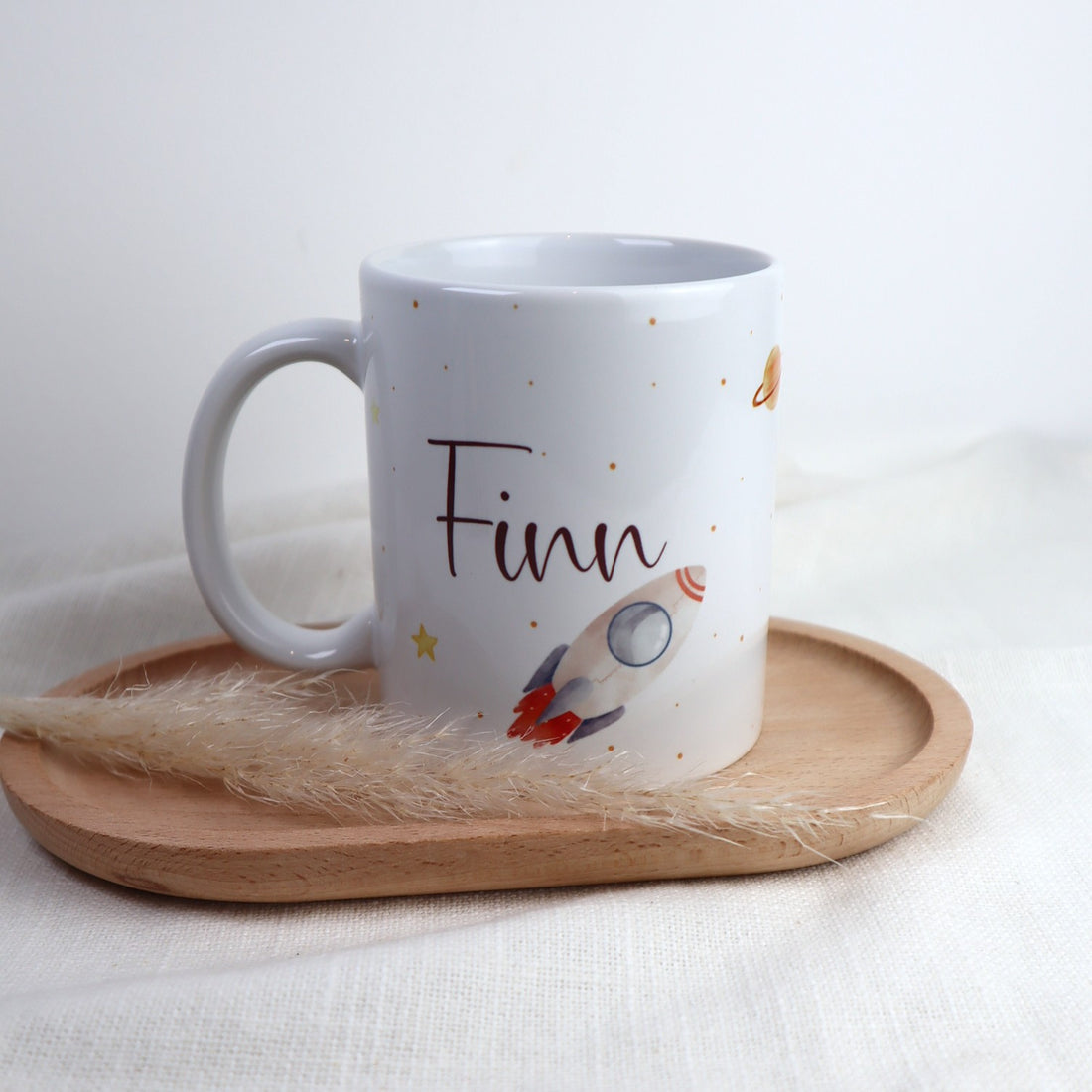 Kindertasse Weltraum mit Name - personalisierte Tasse Weltraum &amp; Rakete
