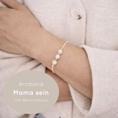 Natursteinarmband „Mama werden - Mama sein“ | Für frischgebackene Mamas