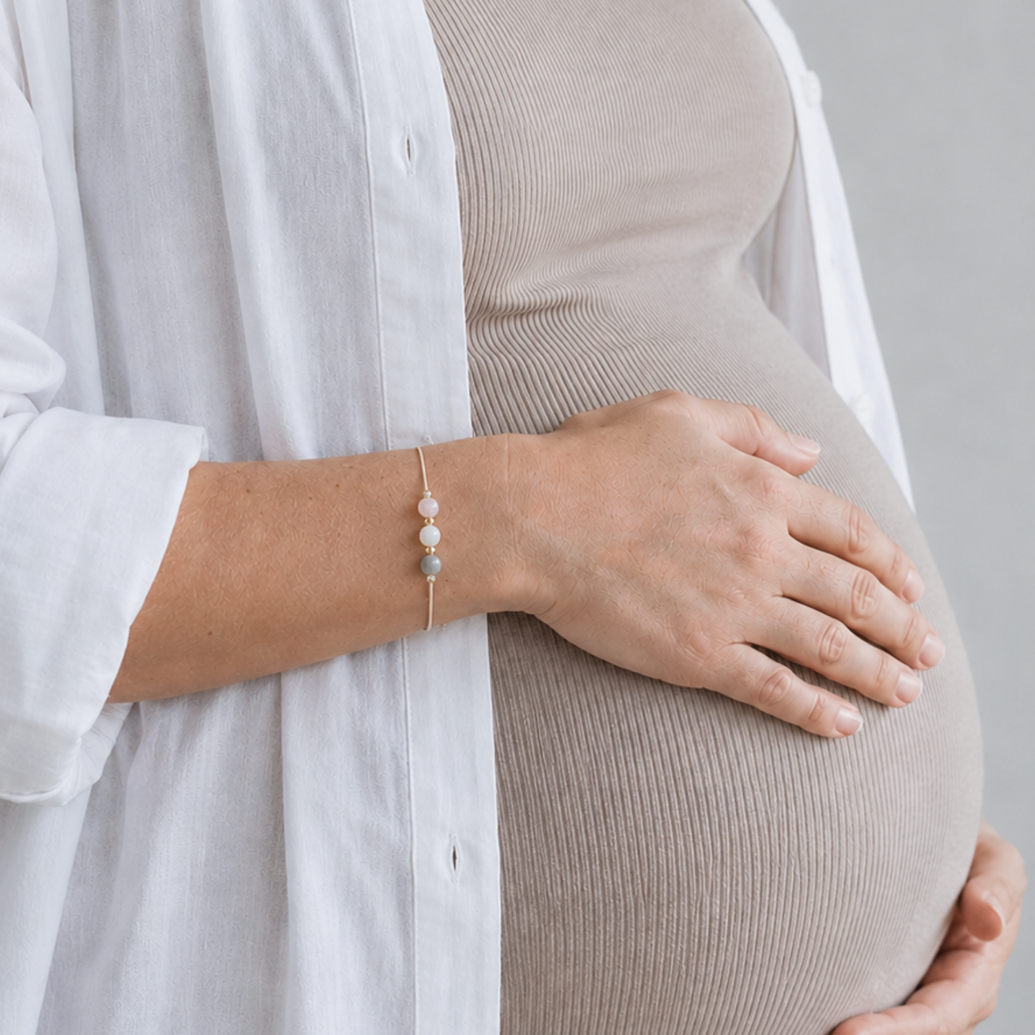 Mama to be Armband | Edelsteinarmband mit Achat, Mondstein &amp; Rosenquarz