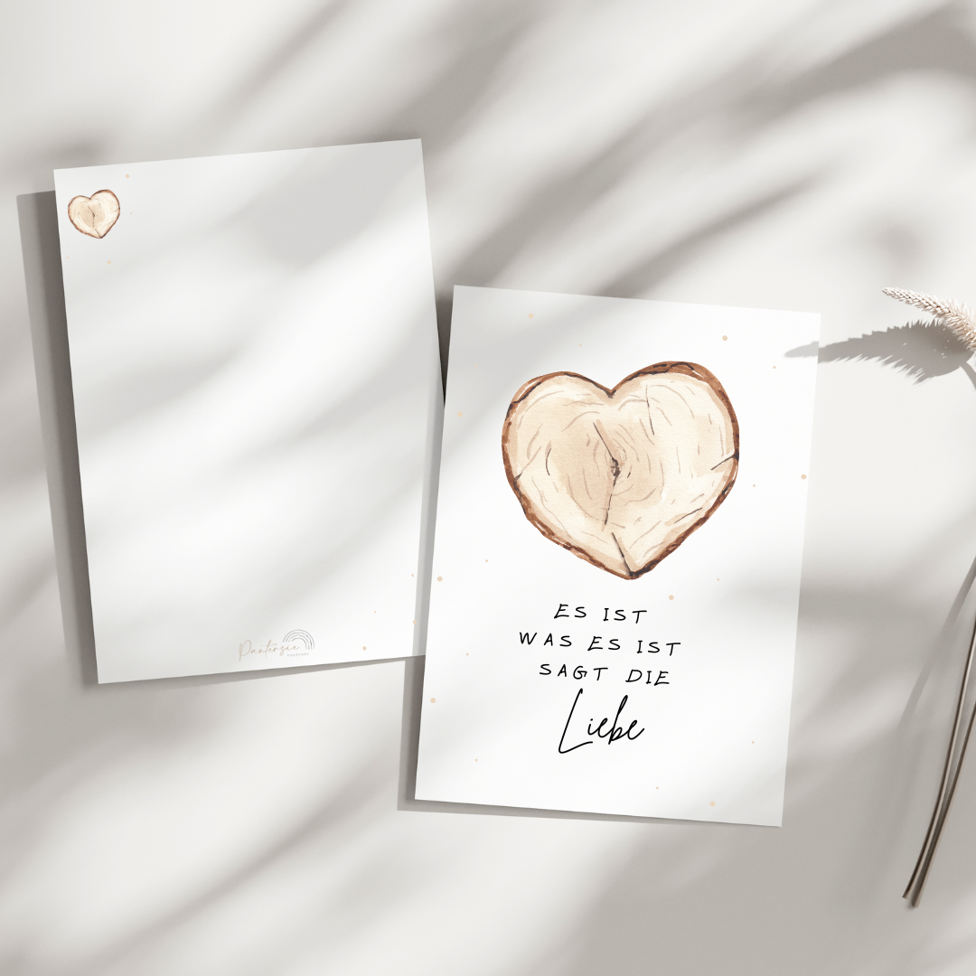 Postkarte zur Hochzeit – „Es ist, was es ist, sagt die Liebe“