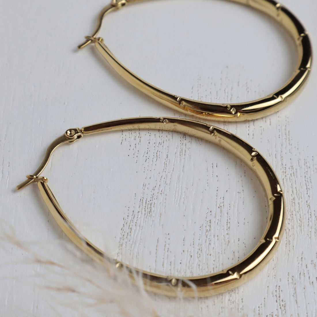 Creolen oval groß – Edelstahl gold