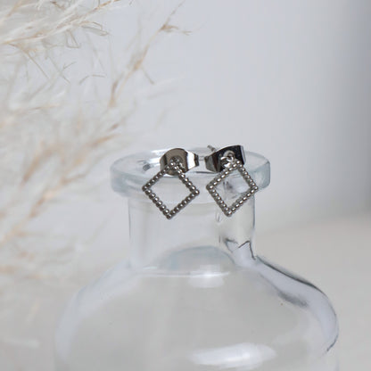 Ohrstecker Rhombus – Edelstahl in Gold oder Silber, 9 mm