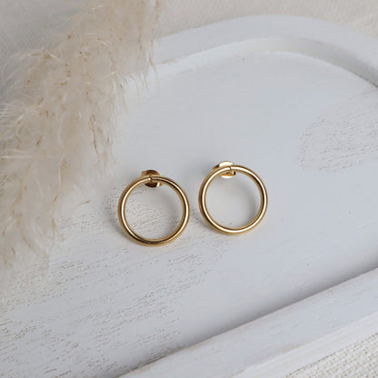 Ohrstecker aus Edelstahl – 18 mm rund, Gold