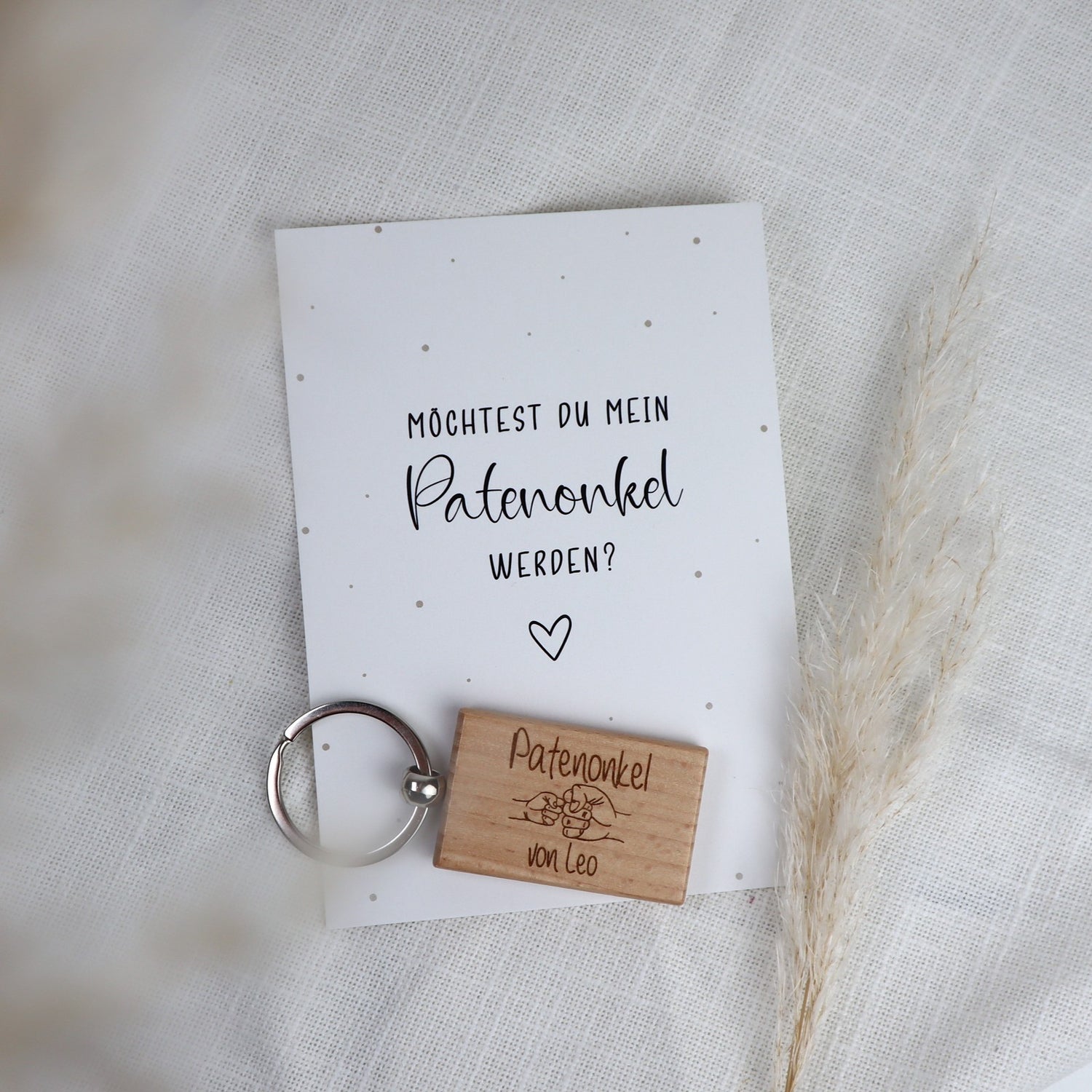 Patenonkel fragen – Schlüsselanhänger mit Karte | personalisiertes Geschenk zur Patenschaft