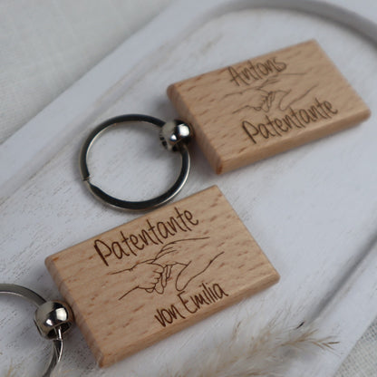Patentante fragen – Schlüsselanhänger mit Karte | personalisiertes Geschenk zur Patenschaft