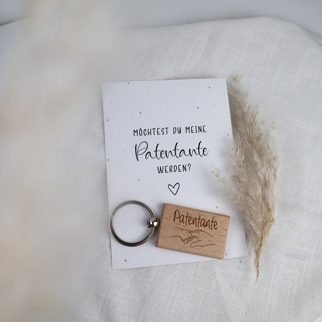 Patentante fragen – Schlüsselanhänger mit Karte | personalisiertes Geschenk zur Patenschaft