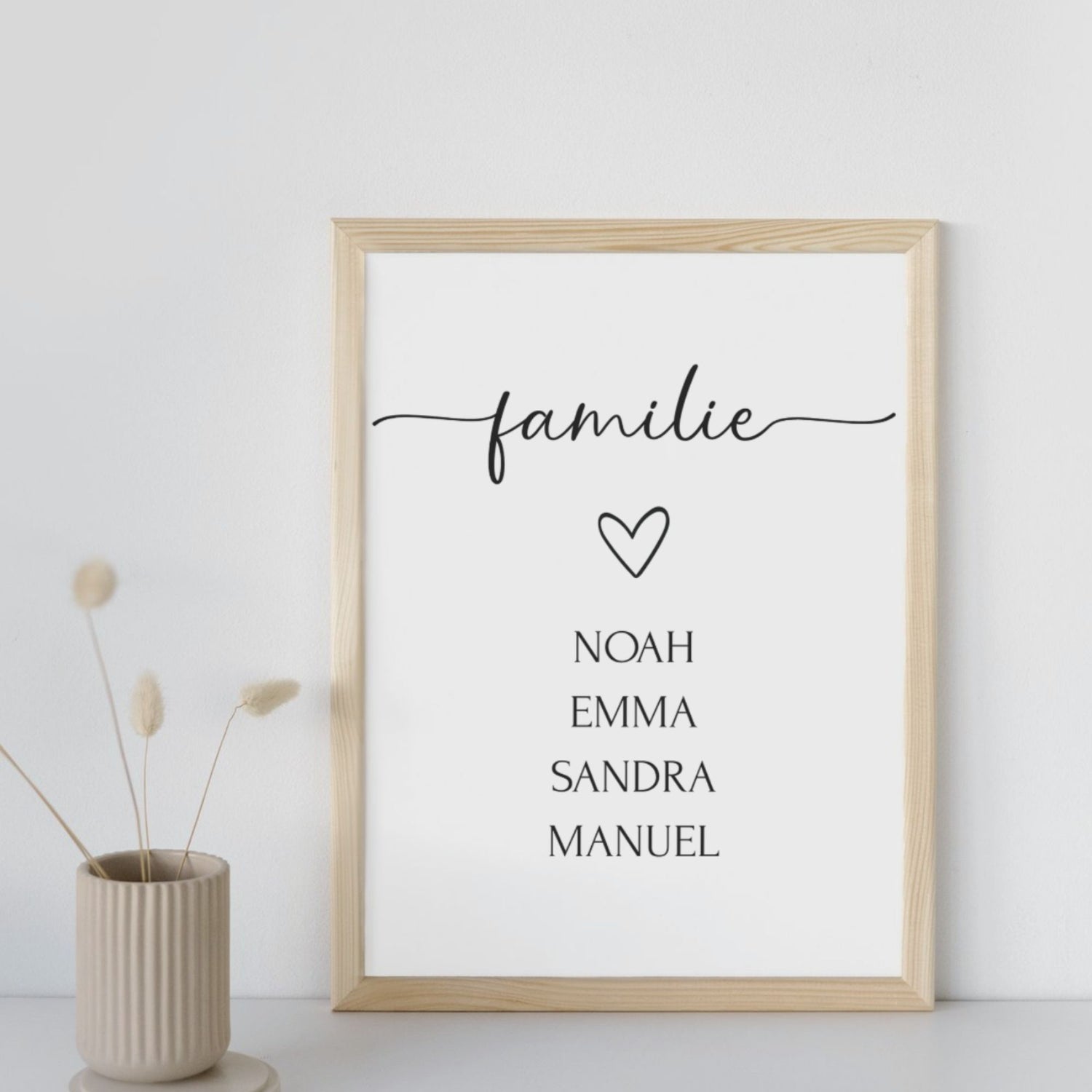 Personalisiertes Familienposter – Poster Namen Familie (DIN A4) | Wandbild Geschenk für Zuhause