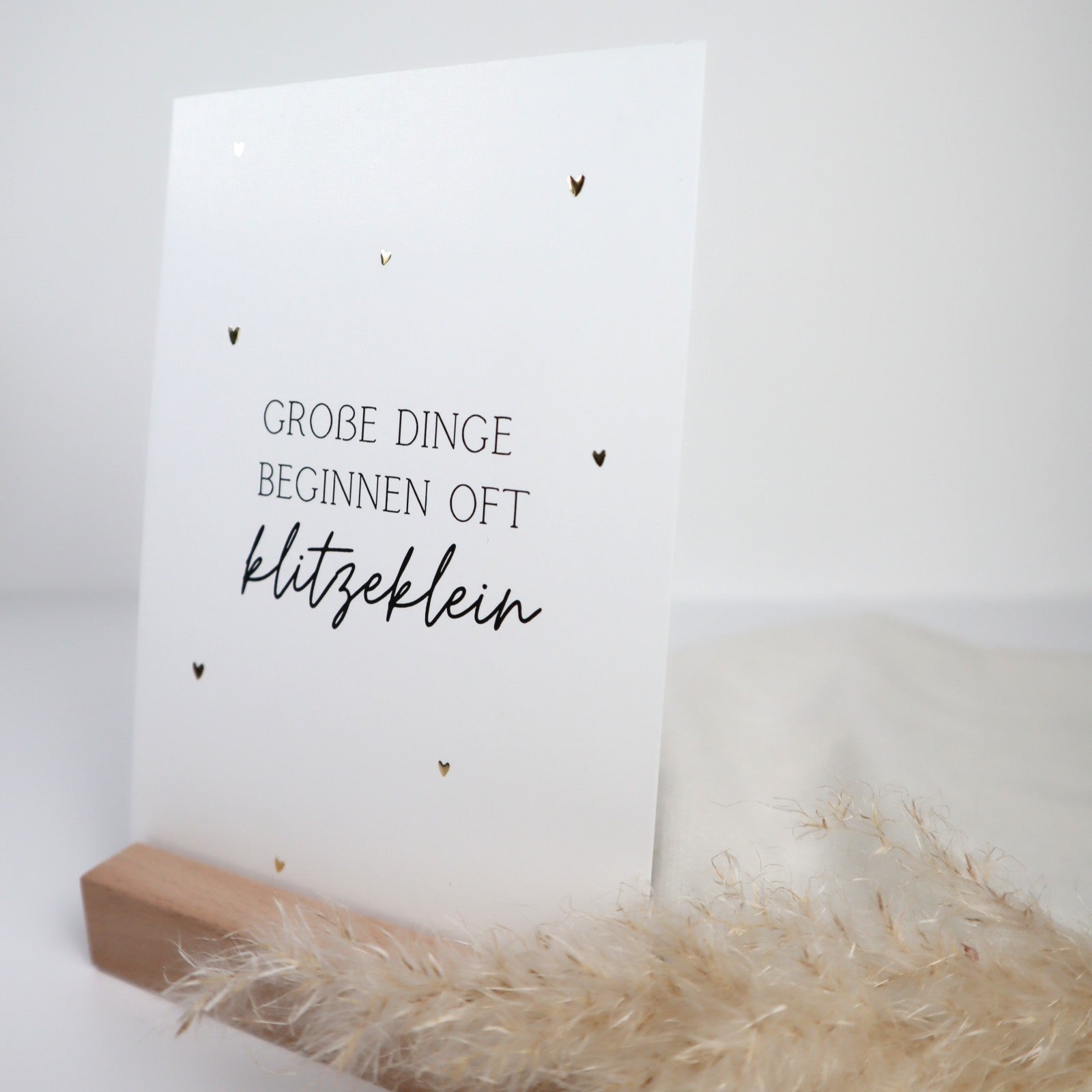 Karte zur Schwangerschaft mit Goldveredelung | Hochwertige Postkarte für werdende Mamas