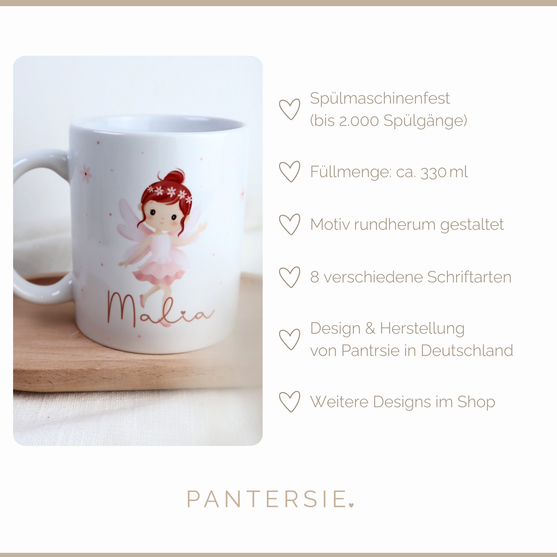 Kindertasse Fee mit Name - personalisierte Tasse