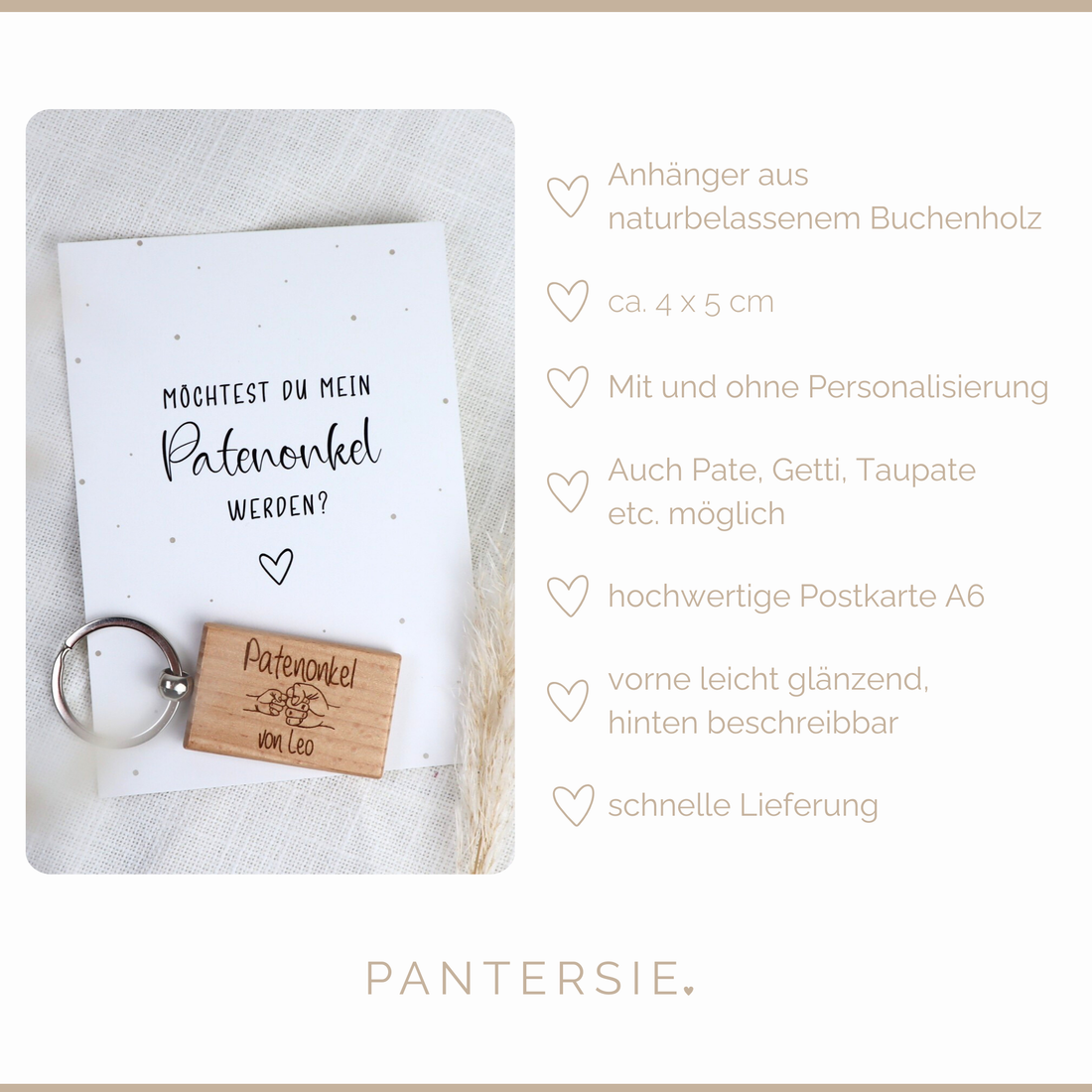 Patenonkel fragen – Schlüsselanhänger mit Karte | personalisiertes Geschenk zur Patenschaft