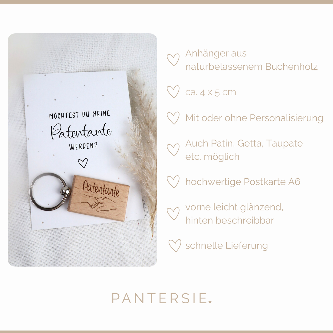 Patentante fragen – Schlüsselanhänger mit Karte | personalisiertes Geschenk zur Patenschaft