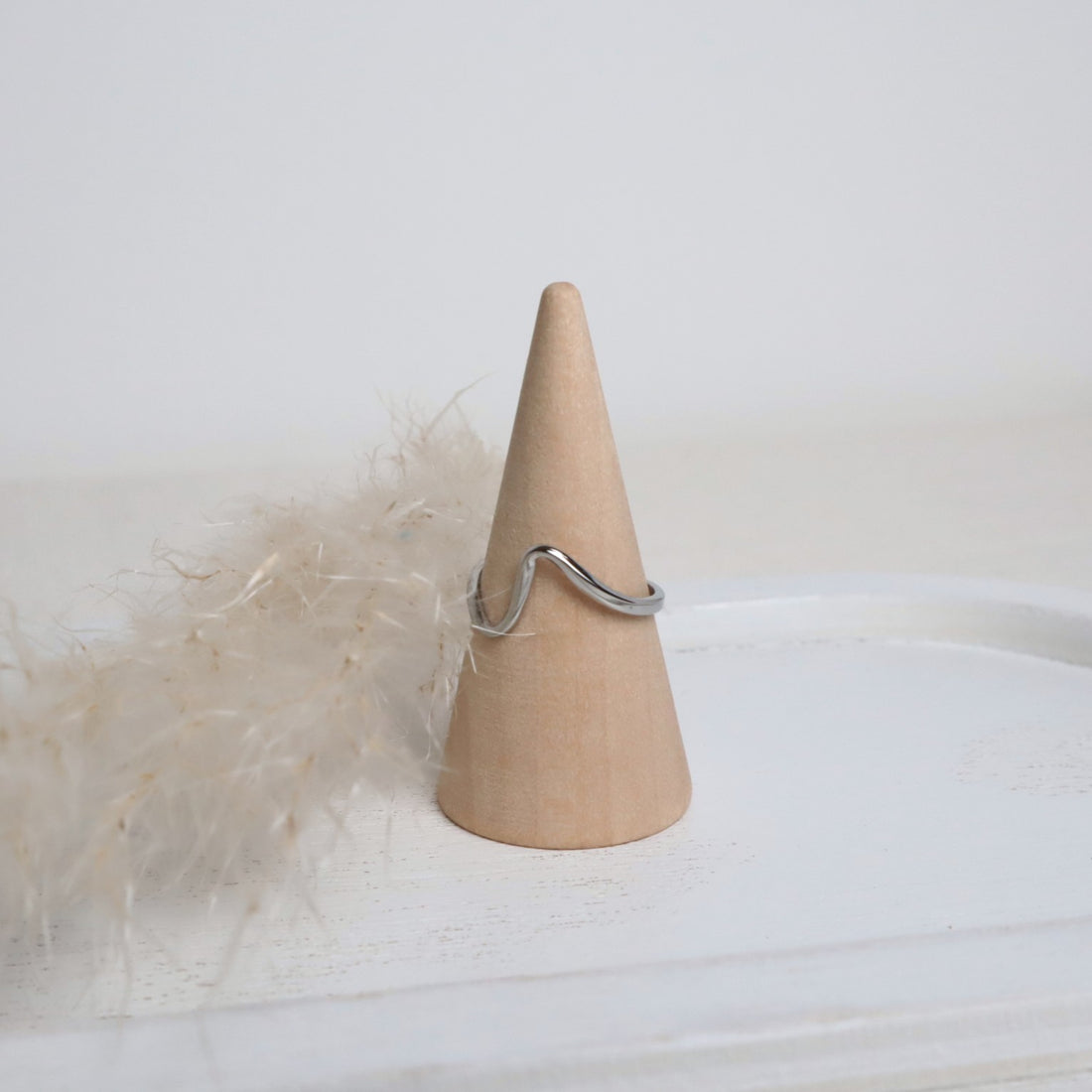 Ring Edelstahl Welle – Silber | Verstellbar