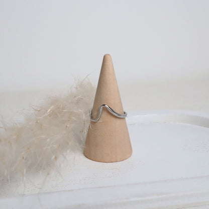 Ring Edelstahl Welle – Silber | Verstellbar
