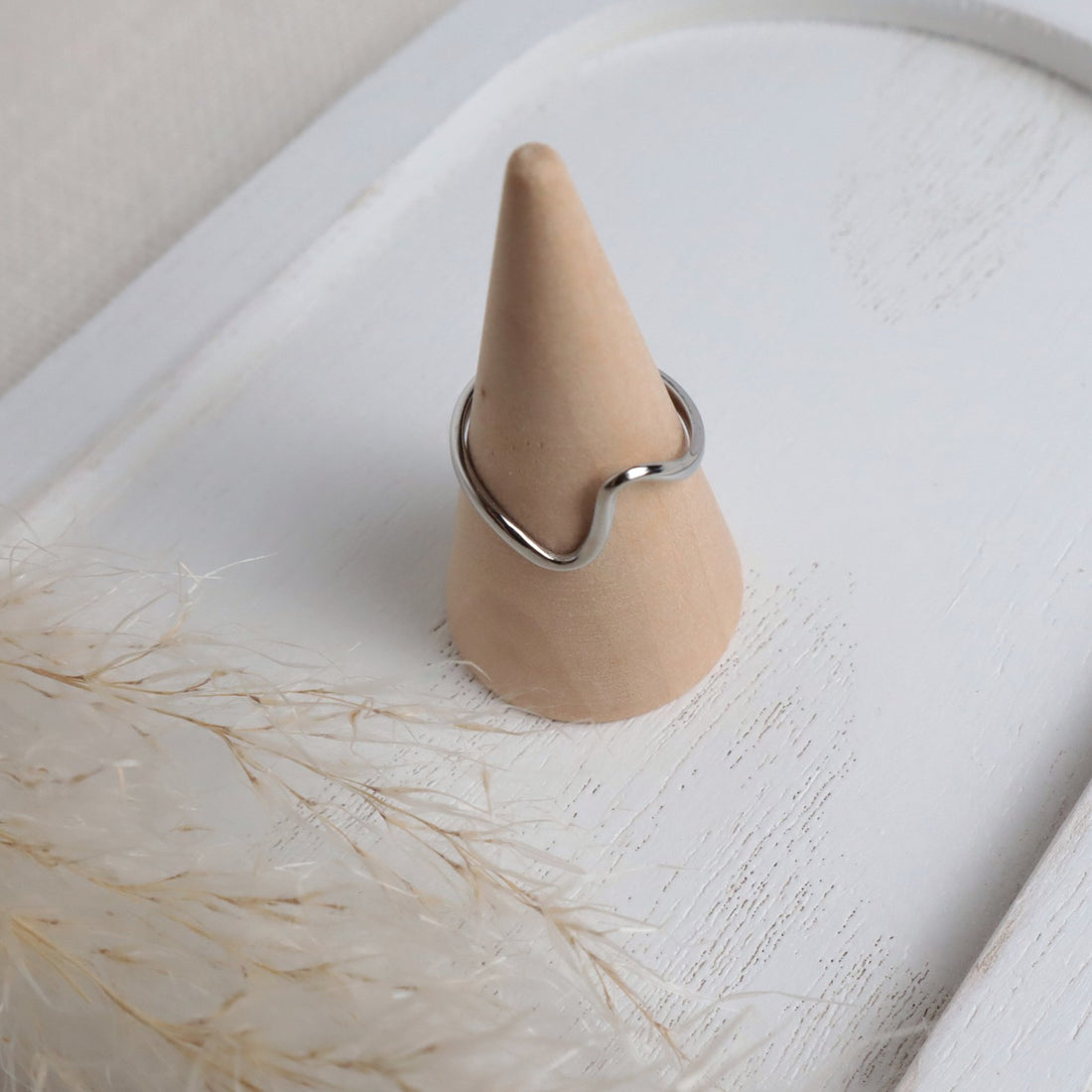 Ring Edelstahl Welle – Silber | Verstellbar