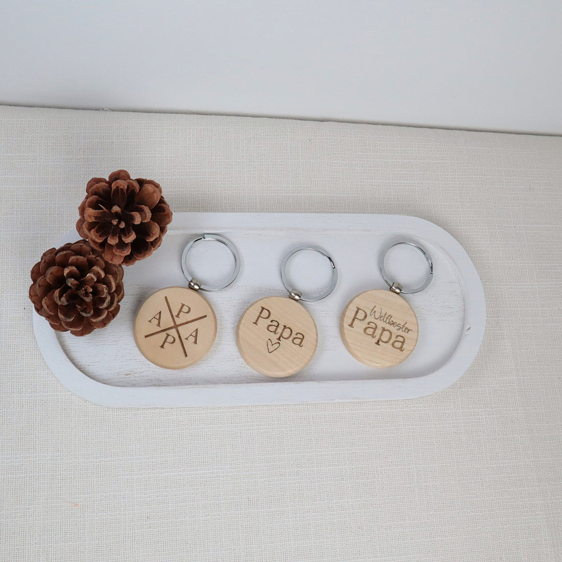 Schlüsselanhänger „Papa“ personalisierbar – in verschiedenen Designs