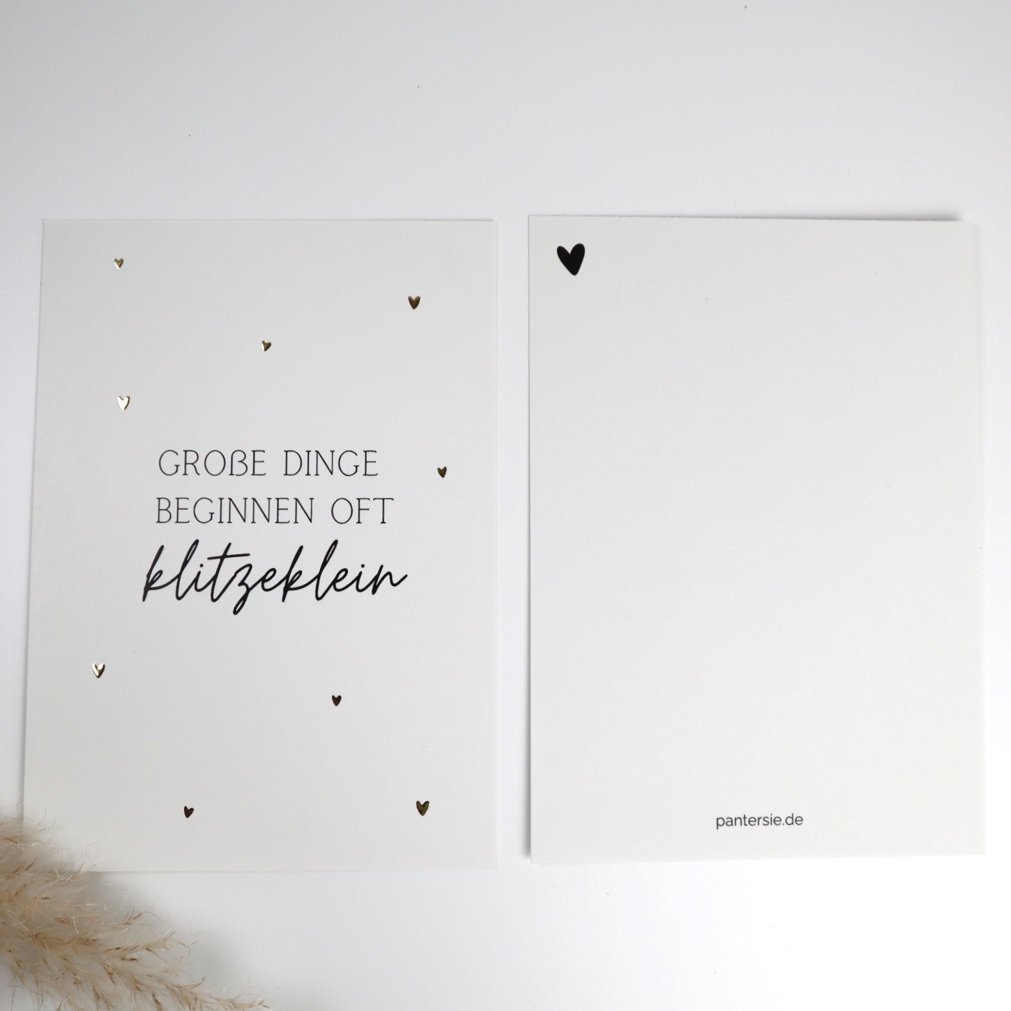 Karte zur Schwangerschaft mit Goldveredelung | Hochwertige Postkarte für werdende Mamas