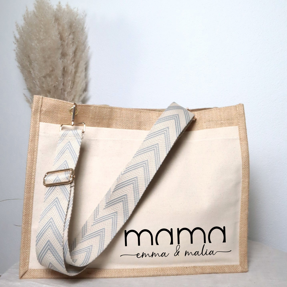 Jutetasche „mama“ mit Kindernamen – personalisiert