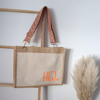 Jutetasche „hej.“ – Tasche mit Statement-Aufdruck in 3 Größen