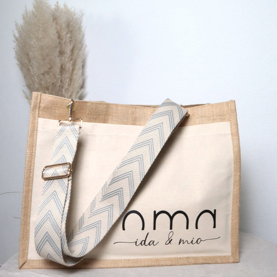Jutetasche „Oma &amp; Enkelkinder“ – personalisiert mit Namen | Geschenkidee für die beste Oma