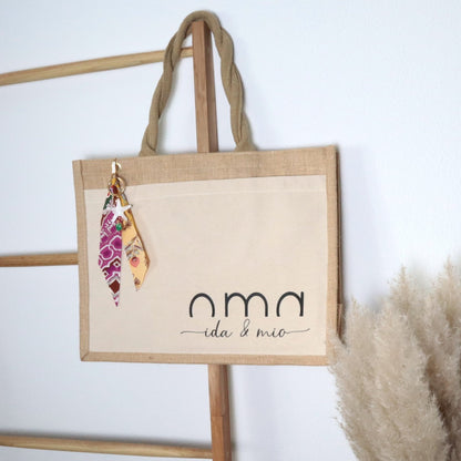 Jutetasche „Oma &amp; Enkelkinder“ – personalisiert mit Namen | Geschenkidee für die beste Oma