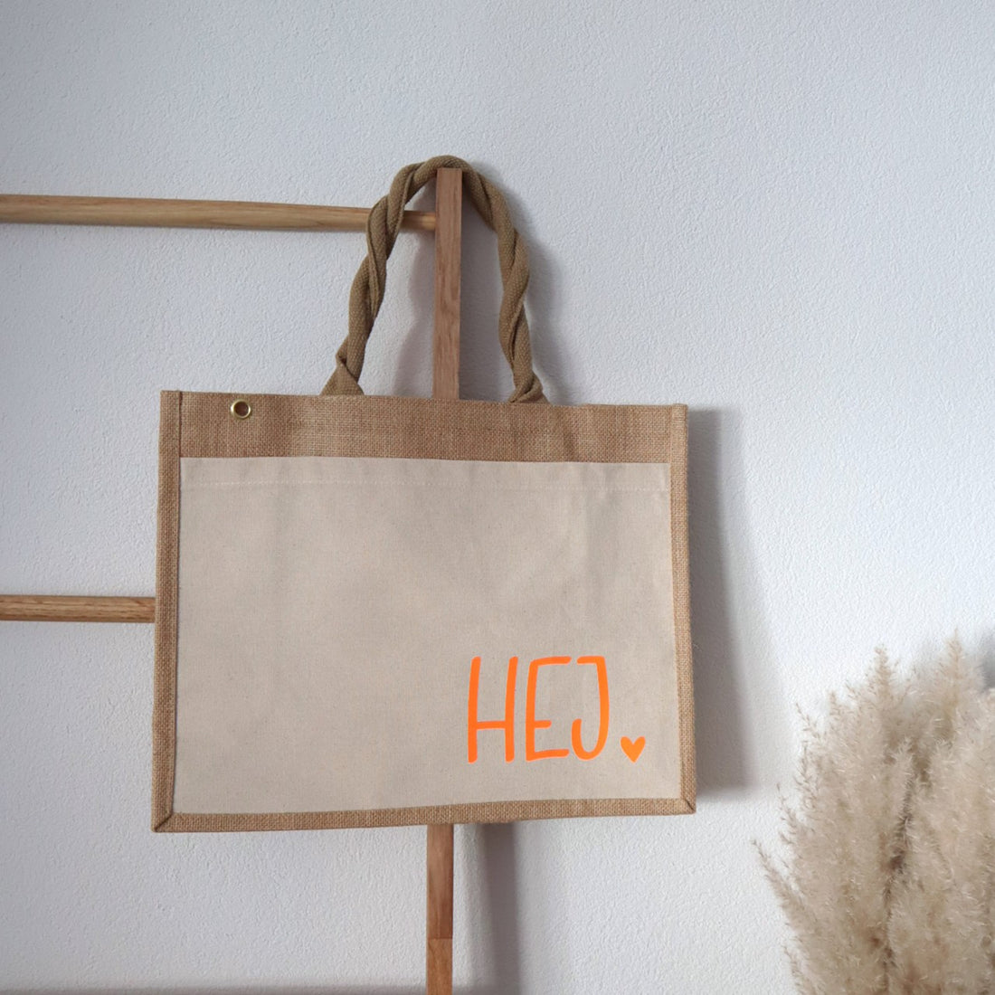 Jutetasche „hej.“ – Tasche mit Statement-Aufdruck in 3 Größen