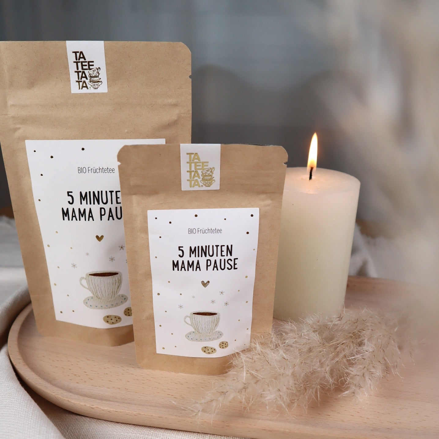 Tee „5 Minuten Mama Pause“ – BIO Früchtetee Erdbeer Zitrone | Geschenkidee für Mamas