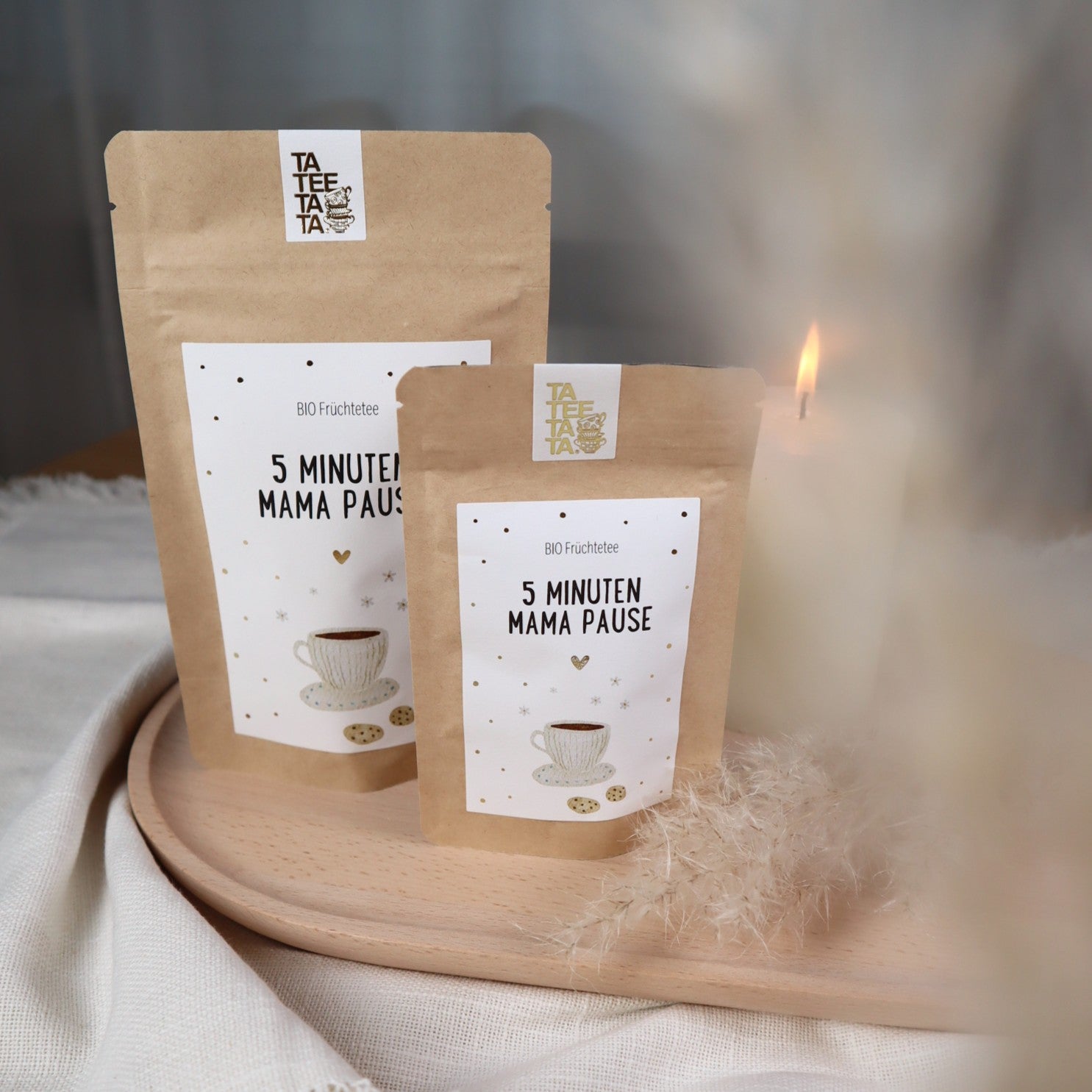 Tee „5 Minuten Mama Pause“ – BIO Früchtetee Erdbeer Zitrone | Geschenkidee für Mamas